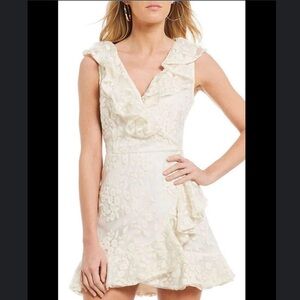 BB DAKOTA Harlow Ruffle Lace Fit & Flare Dress (Grad/Bridal) 6